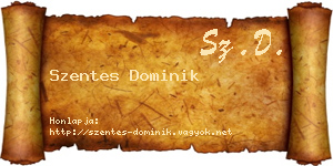 Szentes Dominik névjegykártya